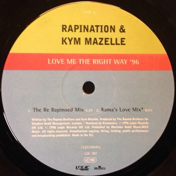 Album cover for Love Me The Right Way '96 by Rapino Brothers, The & Kym Mazelle