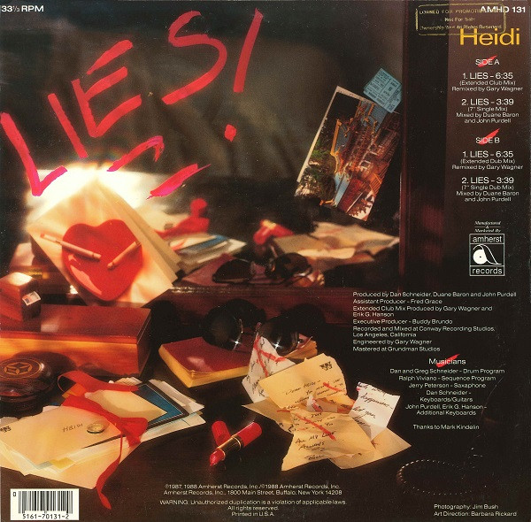 Album cover for Lies! by Heidi (15)
