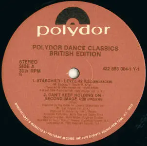 Various - Polydor Dance Classics (British Edition), Electronic, Disco, Synth-pop, 1986 - Polydor, US, Vinyl 1x 12", 33 ⅓ RPM,