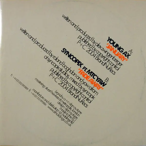 Album cover for January / Fade Away by Young Ax / Syncopix Ft. MTC Yaw