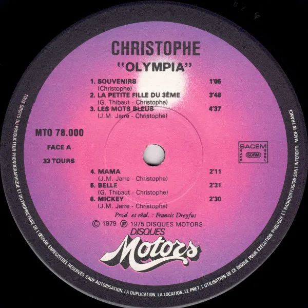 Album cover for Olympia by Christophe