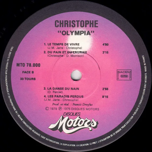 Album cover for Olympia by Christophe