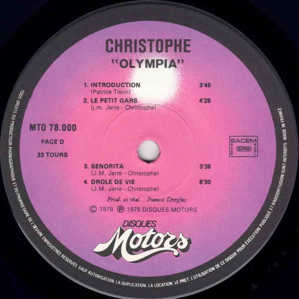 Album cover for Olympia by Christophe