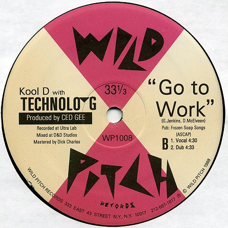 Kool D With Technolo-G - Now Dance, Hip Hop, Wild Pitch Records, US, Vinyl 1x 12", 33 ⅓ RPM, Repress