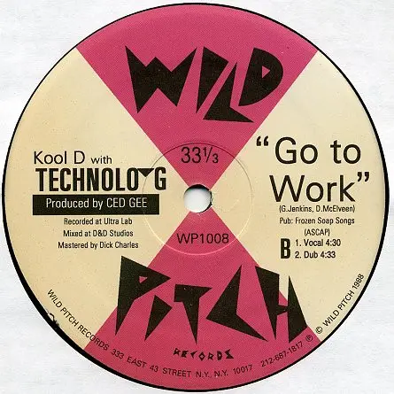 Kool D With Technolo-G - Now Dance, Hip Hop, Wild Pitch Records, US, Vinyl 1x 12", 33 ⅓ RPM, Repress
