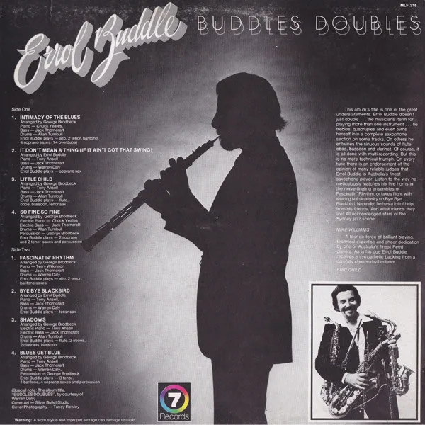 Album cover for Buddles Doubles by Errol Buddle