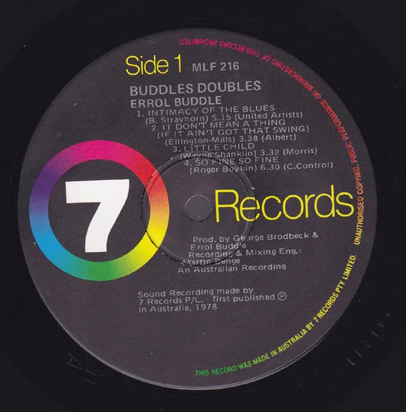 Album cover for Buddles Doubles by Errol Buddle