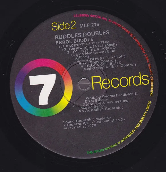 Album cover for Buddles Doubles by Errol Buddle