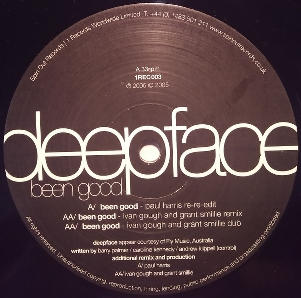 Deepface - Been Good, Electronic, House, 2005 - 1 Records, Spin Out Records, UK, Vinyl 1x 12"