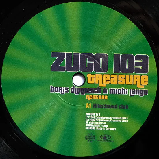 Album cover for Treasure (Boris Dlugosch & Michi Lange Remixes) by Zuco 103