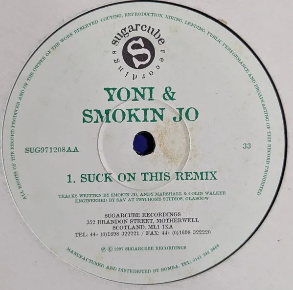 Album cover for Suck On This by Yoni (11) & Smokin' Jo