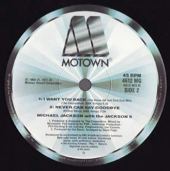 Michael Jackson With Jackson 5, The - I Want You Back (88 Remix), Funk / Soul, Disco, Soul, 1988 - Motown, Australasia, Vinyl