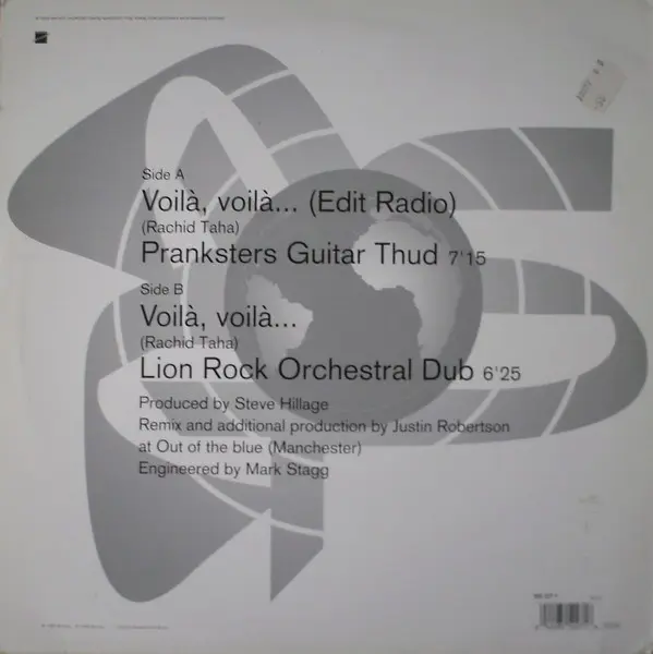 Album cover for Voilà Voilà (2 Remixes By Justin Robertson) by Rachid Taha