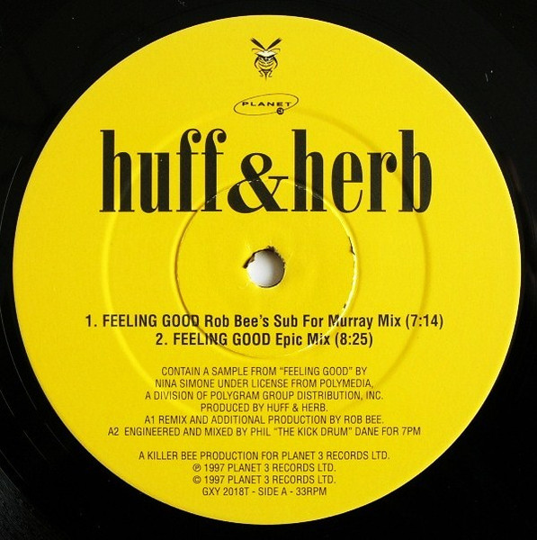 Huff & Herb - Feeling Good, Electronic, House, Speed Garage, 1997 - Planet 3 Records, UK, Vinyl 1x 12", 33 ⅓ RPM