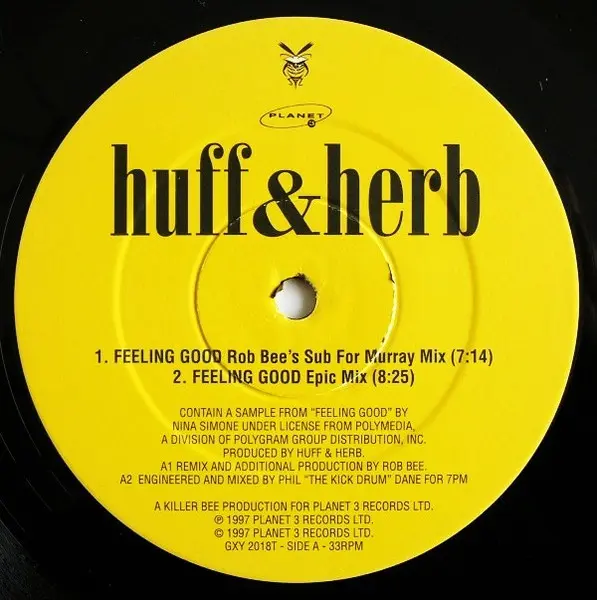 Huff & Herb - Feeling Good, Electronic, House, Speed Garage, 1997 - Planet 3 Records, UK, Vinyl 1x 12", 33 ⅓ RPM