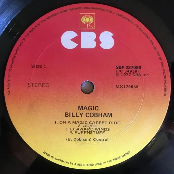 Billy Cobham - Magic, Jazz, Fusion, Jazz-Rock, 1977 - CBS, Australia, Vinyl 1x LP, Album Gatefold