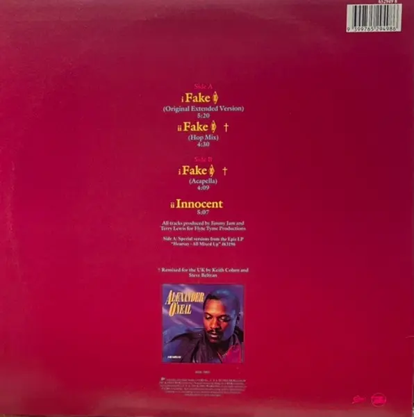 Alexander O'Neal - Fake 89, Electronic, Funk / Soul, Electro, Funk, Synth-pop, 1988 - CBS Records Australia, Australia, Vinyl