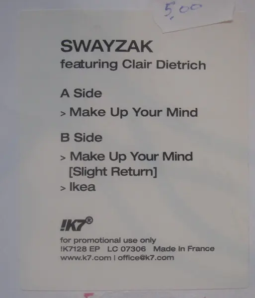 Album cover for Make Up Your Mind by Swayzak Featuring Clair Dietrich