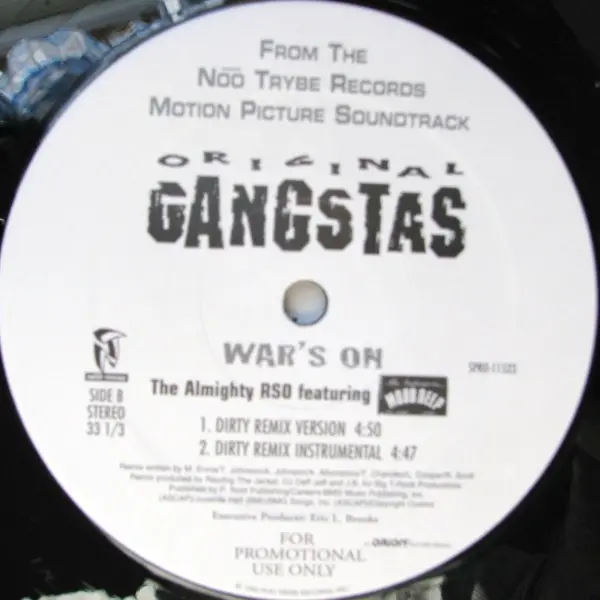 Almighty RSO, The - War's On, Hip Hop, 1996 - Noo Trybe Records, US, Vinyl 1x 12", 33 ⅓ RPM, Promo
