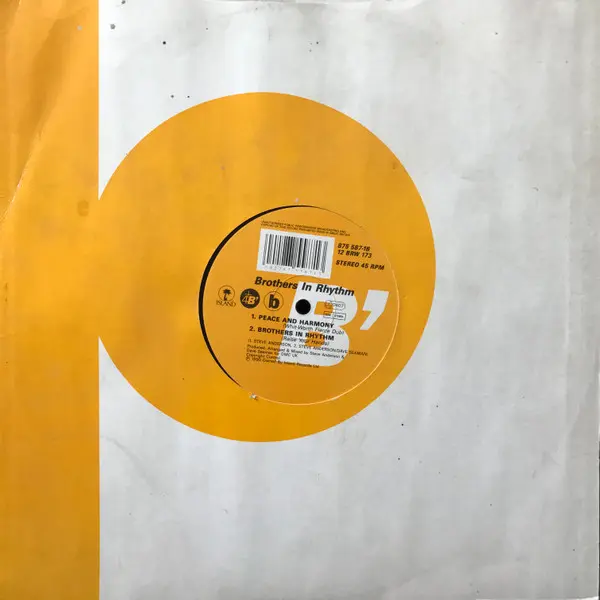 Brothers In Rhythm - Peace And Harmony, Electronic, Garage House, 1990 - 4th & Broadway, UK, Vinyl 1x 12", 45 RPM, Stereo