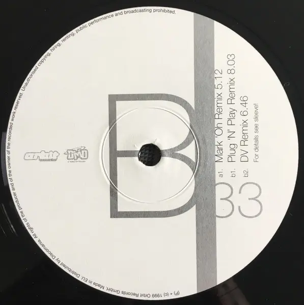 Dune (3) - Dark Side Of The Moon (Remixes), Electronic, Eurodance, Trance, 1999 - Orbit Records, Germany, Vinyl 1x 12", 45 RP