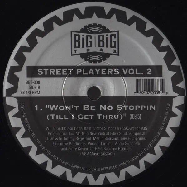 Street Players - Vol. 2, Electronic, Disco, House, 1995 - Big Big Trax, US, Vinyl 1x 12", 33 ⅓ RPM