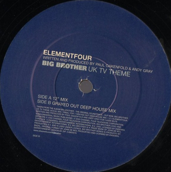 Element Four - Big Brother UK TV Theme, Electronic, Stage & Screen, Techno, Theme, Trance, 2000 - Bazal, Channel Four Music, 