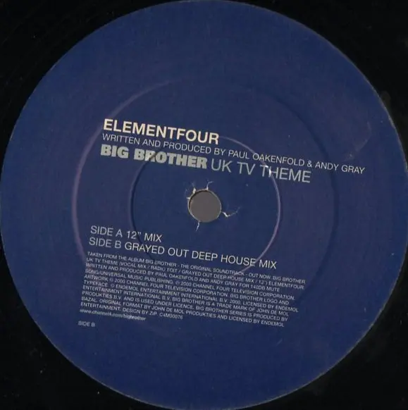 Element Four - Big Brother UK TV Theme, Electronic, Stage & Screen, Techno, Theme, Trance, 2000 - Bazal, Channel Four Music, 