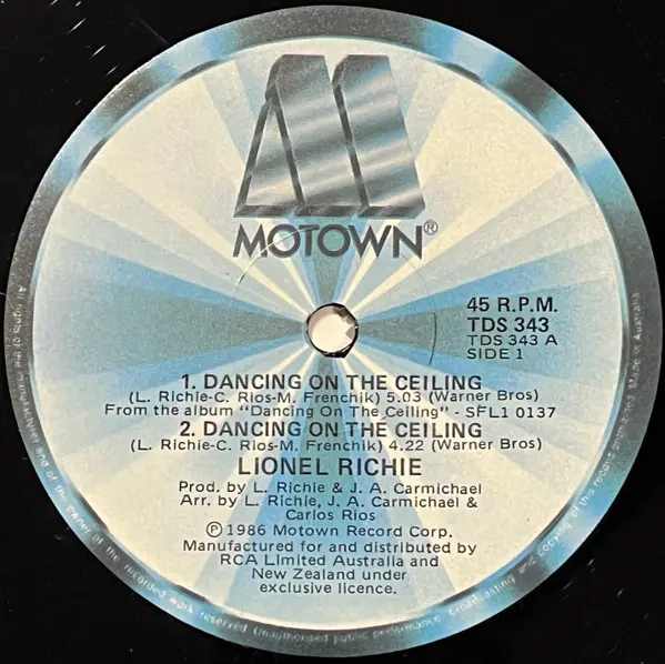 Lionel Richie - Dancing On The Ceiling, Electronic, Rock, Soft Rock, Synth-pop, 1986 - Motown, Australia & New Zealand, Vinyl