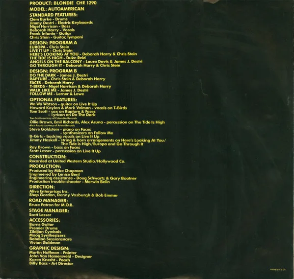 Album cover for Autoamerican by Blondie