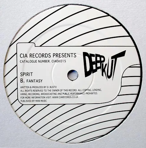 Spirit - Connected / Fantasy, Electronic, Drum n Bass, 2008 - C.I.A. Deep Kut, UK, Vinyl 1x 12", 45 RPM