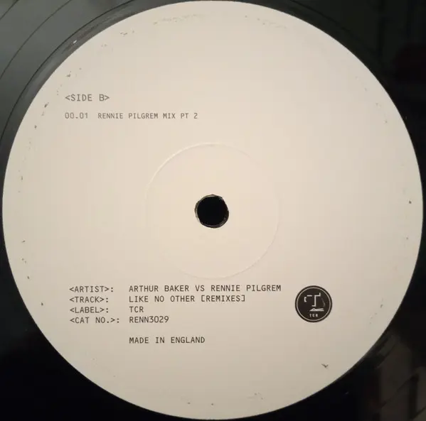 Arthur Baker Vs Rennie Pilgrem - Like No Other (Remixes), Electronic, Big Beat, Breaks, Electro, 1999 - Thursday Club Recordi