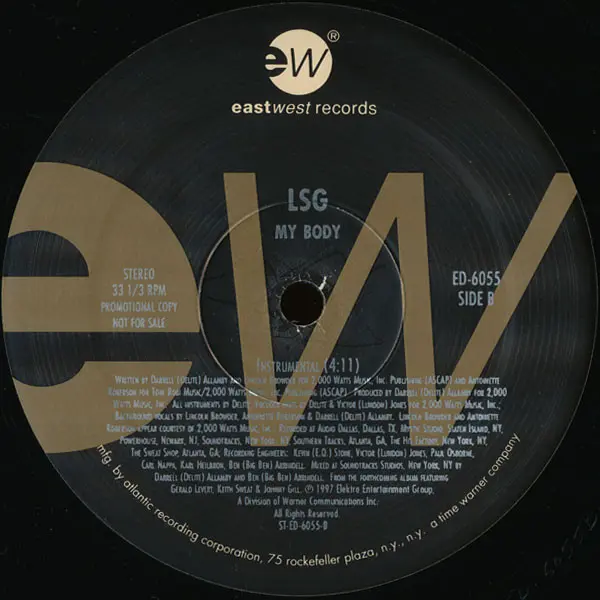 LSG - My Body, Electronic, Hip Hop, RnB/Swing, 1998 - EastWest Records America, US, Vinyl 1x 12", 33 ⅓ RPM, Promo