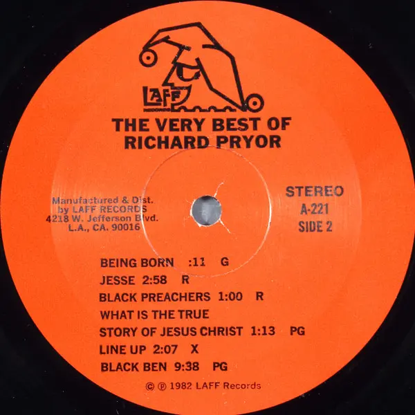Richard Pryor - The Very Best Of Richard Pryor, Non-Music, Comedy, 1982 - Laff Records, US, Vinyl 1x LP, Compilation, Stereo