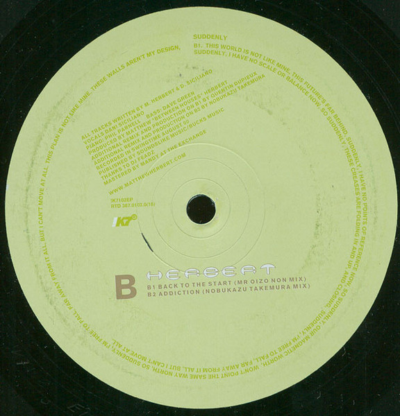 Matthew Herbert - Suddenly, Electronic, Breaks, Deep House, Experimental, 2000 - !K7 Records, Germany, Vinyl 1x 12", 33 ⅓ RPM