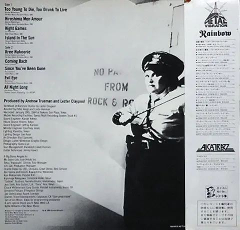 Alcatrazz - Live Sentence (No Parole From Rock 'n' Roll), Rock, Hard Rock, Heavy Metal, 1984 - Polydor, Japan, Vinyl 1x LP, A