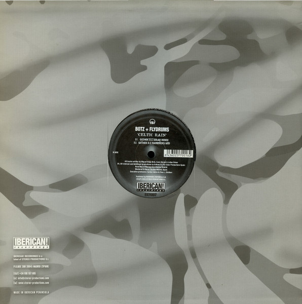 Botz + Flydrums - Celtic Rain, Electronic, Progressive House, 2004 - Iberican! Recordings, Spain, Vinyl 1x 12", 45 RPM