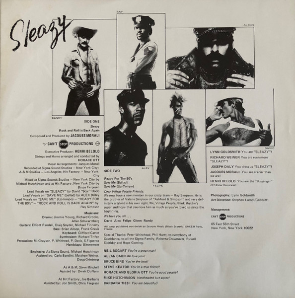 Village People - Live And Sleazy, Electronic, Funk / Soul, Disco, 1979 - RCA Victor, Australia, Vinyl 2x LP, Album