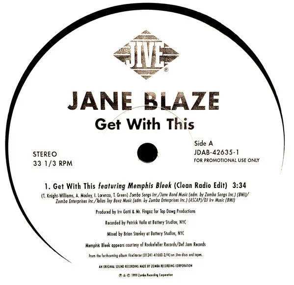 Album cover for Get With This by Jane Blaze