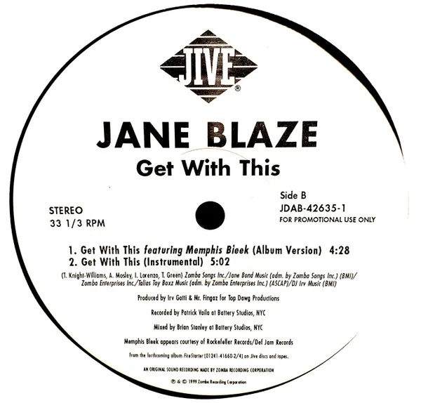 Album cover for Get With This by Jane Blaze