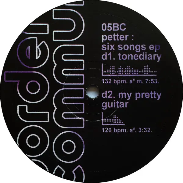 Petter (5) - Six Songs EP, Electronic, Breaks, Progressive House, Progressive Trance, Tech House, 2004 - Border Community, UK