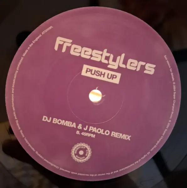 Freestylers - Push Up, Electronic, Breakbeat, Breaks, House, 2004 - Against The Grain, UK, Vinyl 1x 12", 45 RPM
