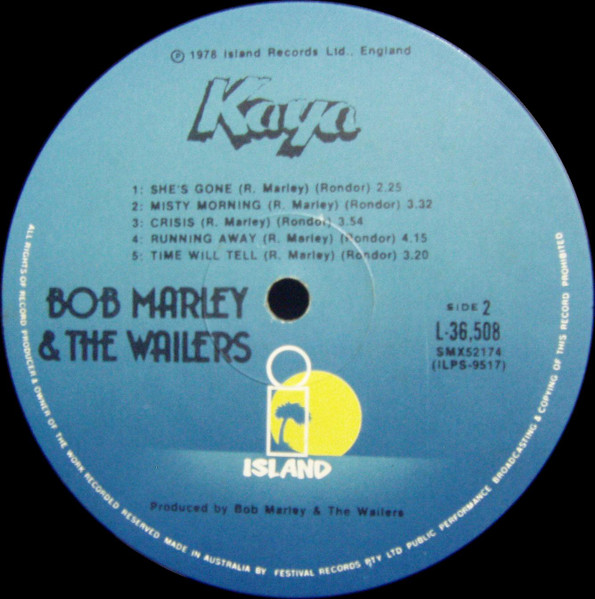 Bob Marley & The Wailers - Kaya, Reggae, Roots Reggae, 1978 - Island Records, Australia, Vinyl 1x LP, Album
