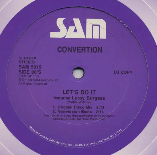Newversion / Convertion - Let's Do It In The Dancehall, Electronic, Hip Hop, Reggae, Disco, Ragga HipHop, 1990 - Sam Records,