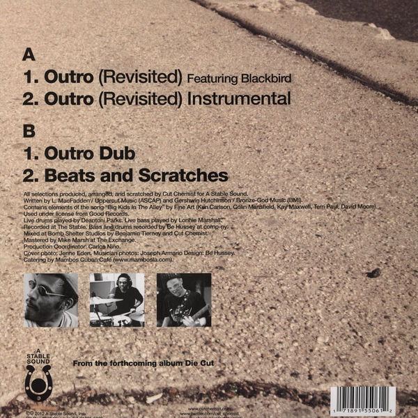 Cut Chemist - Outro (Revisited), Hip Hop, 2012 - A Stable Sound, US, Vinyl 1x 12", 33 ⅓ RPM, Single, Stereo