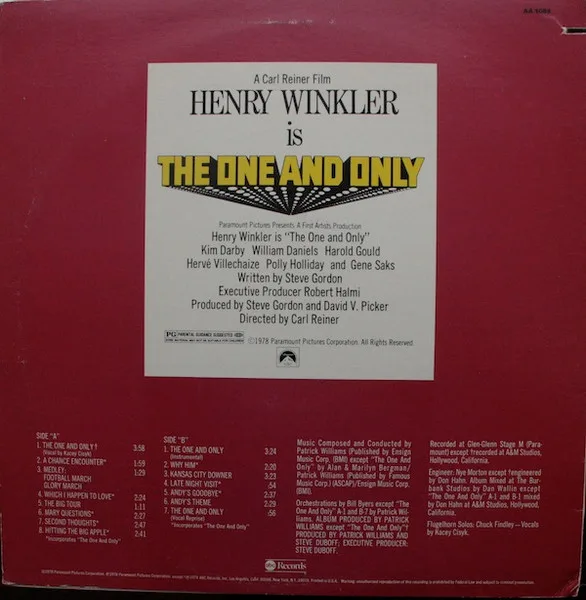 Album cover for The One And Only (Music From The Soundtrack Of The Paramount Motion Picture) by Patrick Williams