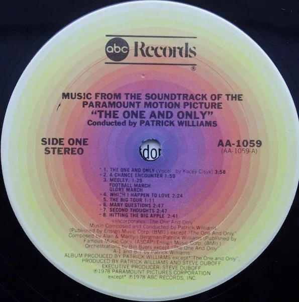 Album cover for The One And Only (Music From The Soundtrack Of The Paramount Motion Picture) by Patrick Williams