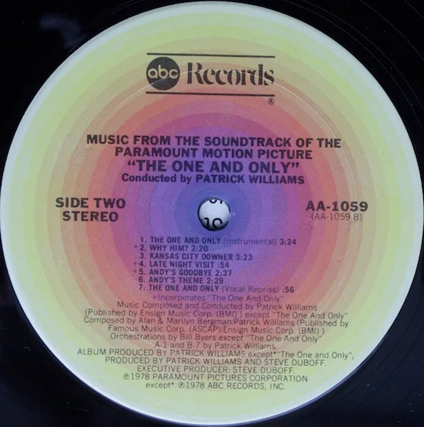 Album cover for The One And Only (Music From The Soundtrack Of The Paramount Motion Picture) by Patrick Williams