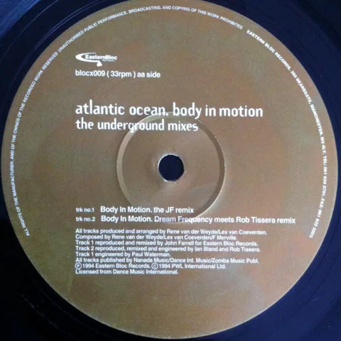 Album cover for Body In Motion (The Underground Mixes) by Atlantic Ocean
