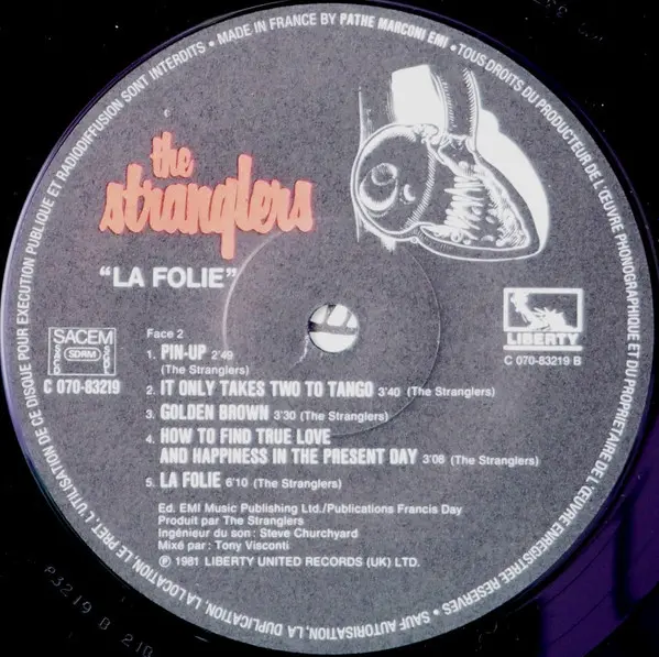 Stranglers, The - La Folie, Rock, New Wave, 1981 - Liberty, France, Vinyl 1x LP, Album, Stereo